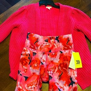 Girls Cat and Jack cardigan and leggings lot. NWT size 10/12